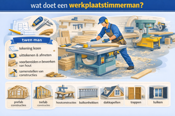 Alles over het beroep werkplaatstimmerman Wat doet een werkplaatstimmerman